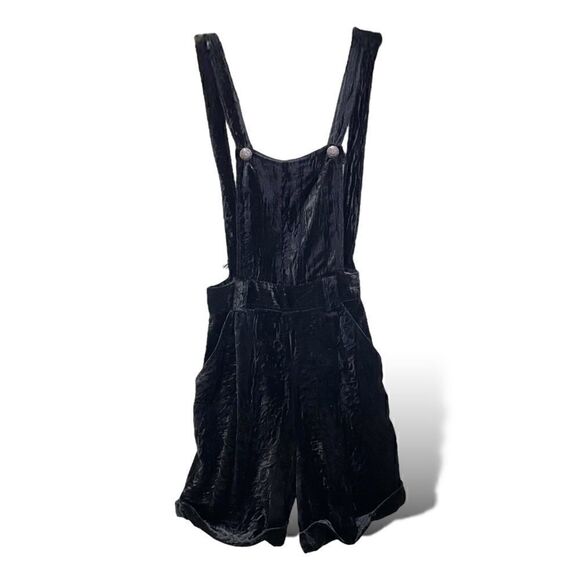 90”s RARE Vintage VERSUS by Gianni Versace Crushed Velvet Overalls Size: 28/42